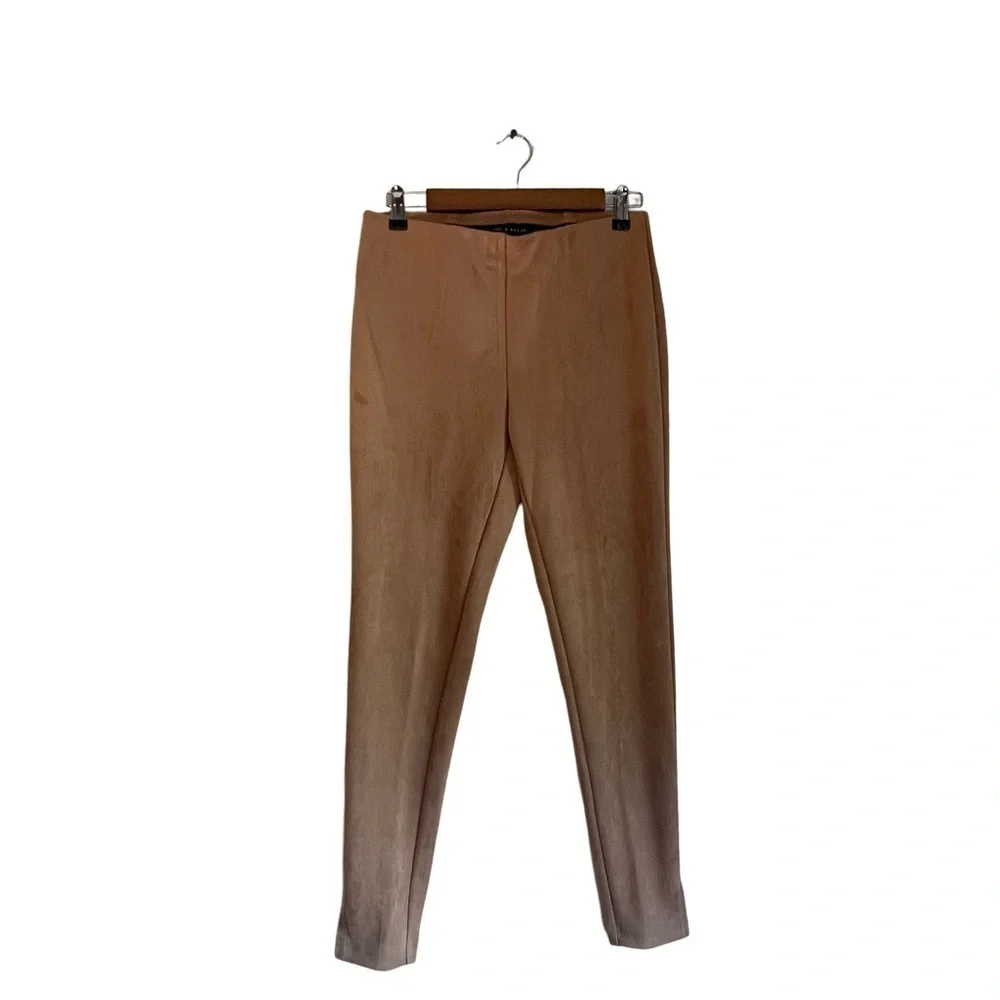 Zac & Rachel Faux Suede Stretch Pants Size S Color Chestnut - Picture 1 of 3